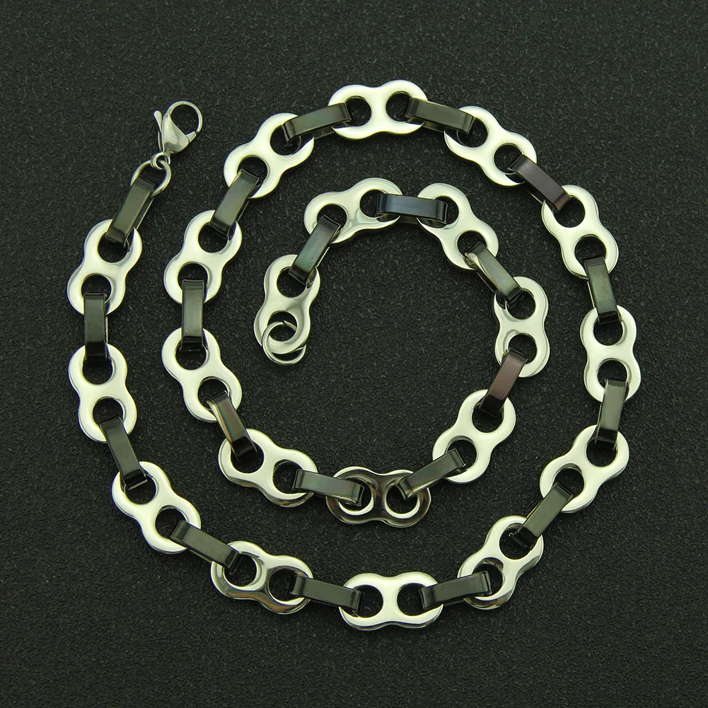 

Popular Brand Geometry Shiny Side Men Chain Necklace Europe And America Hip Hop Stainless Steel 8 Words Necklace Pendant