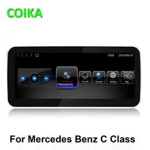 COIKA 10,2" Android 8,1 автомобильная Система головное устройство для Mercedes Benz C GLC W204 W205 gps Navi Радио Google wifi BT SWC ips экран DAB