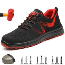 Противоскользящая Рабочая обувь с изоляцией 6 кВ; дышащая легкая мужская обувь; нескользящая неразрывная защитная обувь
