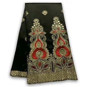 

Multi Color African George Lace Fabric With Sequin Lace Nigerian George Wrapper High Quality African George Fabric For Dress 5yd