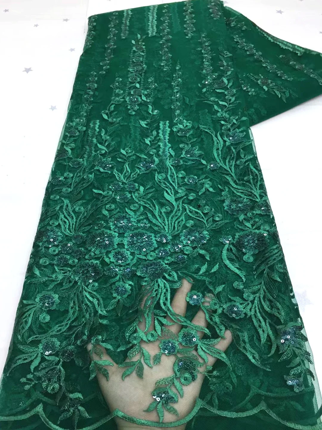 

The Latest French Tulle Lace Fabric High Quality Sequin Embroidery Fabric Africa Nigeria Dress Lace Mesh Fabric AXZ5113