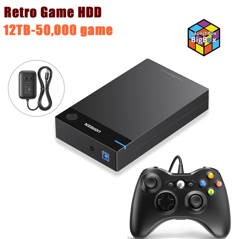 Launchbox 4t 8t 12tレトロゲームhddビッグボックスワイヤレスためps4 Ps3 Ps2 Wii Ps1 N64 Ss外部pcハードドライブ40 000ゲーム 交換部品 アクセサリー Aliexpress