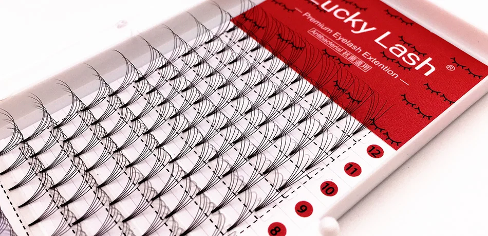 Lucky Lash0.07 3D-8D D Curl объемное наращивание ресниц короткий стебель для поклонников Индивидуальные Накладные ресницы из норки