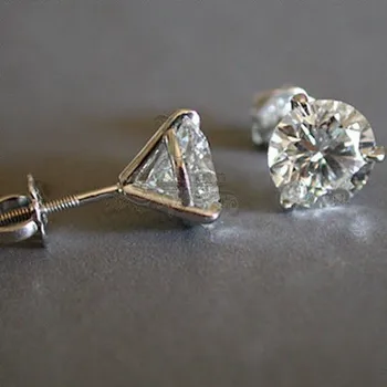 

choucong Birthstones Solitaire earring AAAAA cz Real 925 Sterling silver Party Wedding Stud Earrings for women Fine jewelry Gift