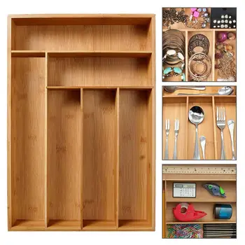 

Bamboo Drawer Storage Box Tableware Organizer Kitchen Accessories Drawer Box Storage Box Home Storage Box Organizer Decoration