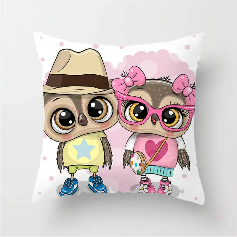 Owl Decoration Cushion Cover Polyester Throw Pillow Case Cover Decoration Pillowcases Decorative Pillows Cover TP136 - Цвет: TP13622