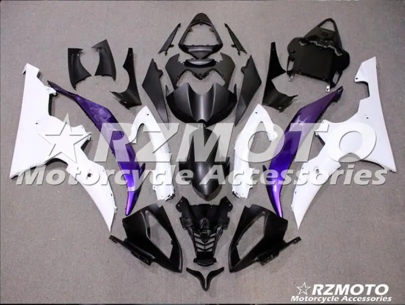 4 подарки набор впрыскивателей Мотоцикл Обтекатели Fit для YAMAHA YZF-R6-600 2008- 08-16 Кузов Набор изготовленный на заказ белый фиолетовый