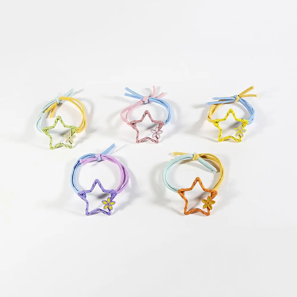 

1PCS Korean Fresh Two-tone Openwork Pattern Elastic Hair Bands Ring for Women Scrunchies Hair Rubber Rope Girls Hair Accessories