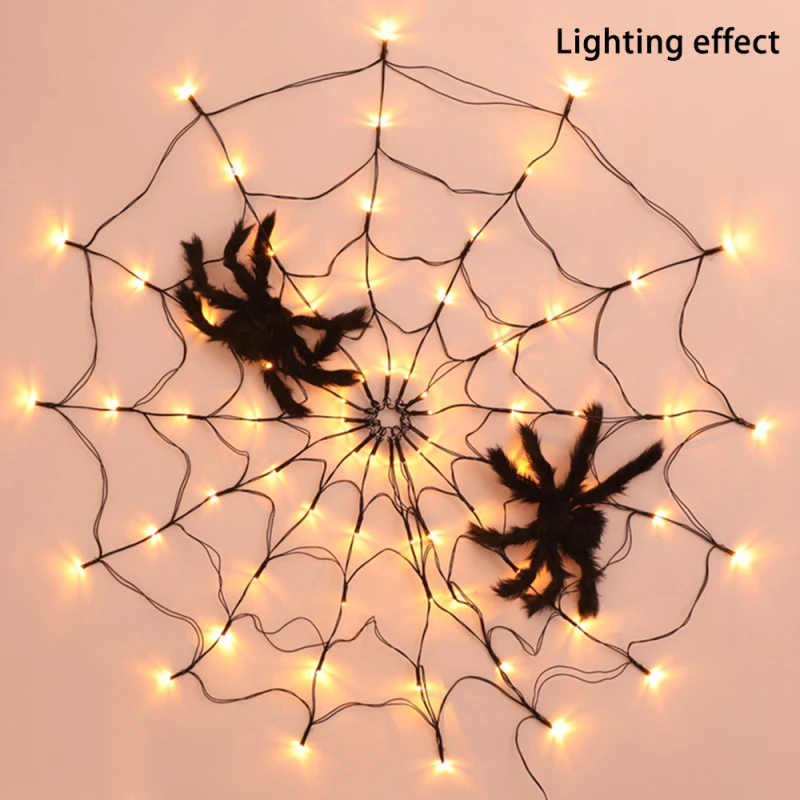 Halloween Aranha String Luz Decoração Net Iluminação Abóbora Fantasma Esqueletos Bat Corda Led Web 6 Halloween led aranha web string luz decoração