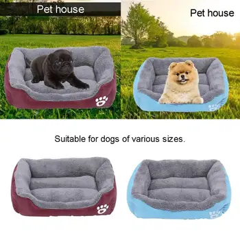 

Super Soft Dog Bed Paw Print Pet Sofa Soft Fleece Warm Dog Bed Waterproof Kennel Cat House Dog Basket Pet Bed