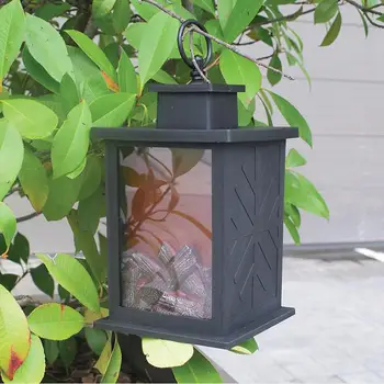 

SOLLED LED Retro Style Simulate Fireplace Burning Effect Lantern Light Lamp for Garden Home Decor