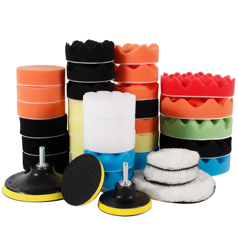 Car Polishing Sponge Pads Kit Buffing Waxing Drill Attachment