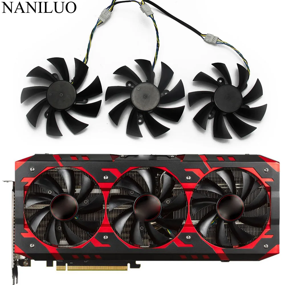 

PLA09215B12H Red Devil RX VEGA56 VEGA64 For DATALAND PowerColor Radeon RX Vega 64 56 Red Cooler Cooling Fan