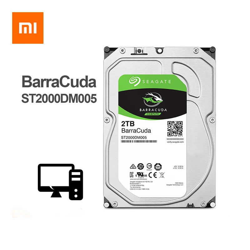 Xiaomi 2 ТБ 3,5 ''SATA3 6 ГБ/сек. 5400 об/мин жесткий диск Настольный механический HDD внутренний жесткий диск для компьютера Настольный ST2000DM005