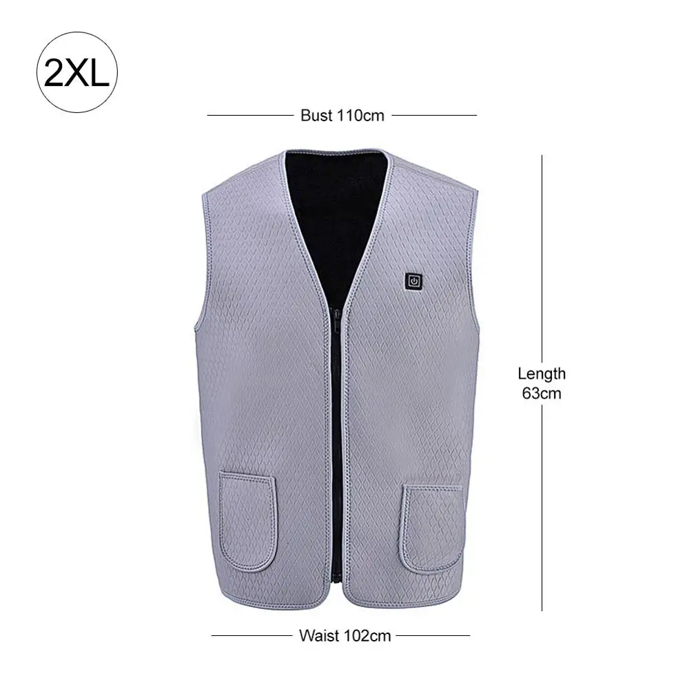 B vest XXL Куртка с подогревом куртка с подогревом Для мужчин и женщин Открытый USB инфракрасный тепловой жилет куртка зимний гибкий электрический тепловая одежда жилет Рыбалка Пешие прогулки Прямая поставка - Цвет: B vest XXL