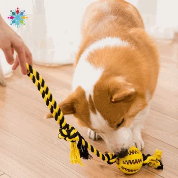 

Pet Supply Dog Toys Ball Chew Tooth Clean Interactive Elasticity Rubber Balls Outdoor Training Braid Rope Molar Bite Toy TLS