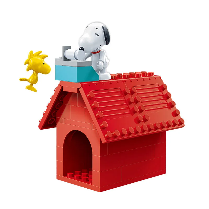 60 шт. BanBao Snoopy Peanuts деревянный дом, пластиковые строительные блоки, строительные игрушки для мальчиков и девочек, детские DIY модели