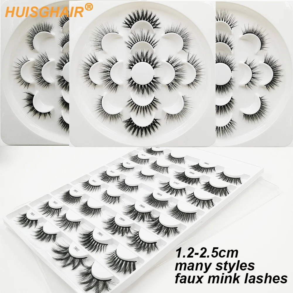 HUISGHAIR 16 пар 10-20 мм натуральные 3D накладные Искусственные ресницы набор для макияжа норковые ресницы для наращивания норковые ресницы «maquiagem»