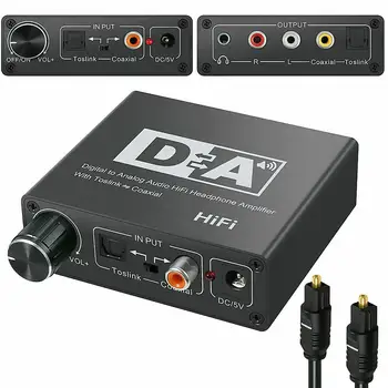 

Digital Optical Coaxial Toslink to Analog Audio RCA L/R 3.5mm TSOLink Coaxial HiFi PCM/LPCM Audio Converter Amplifier Adapter