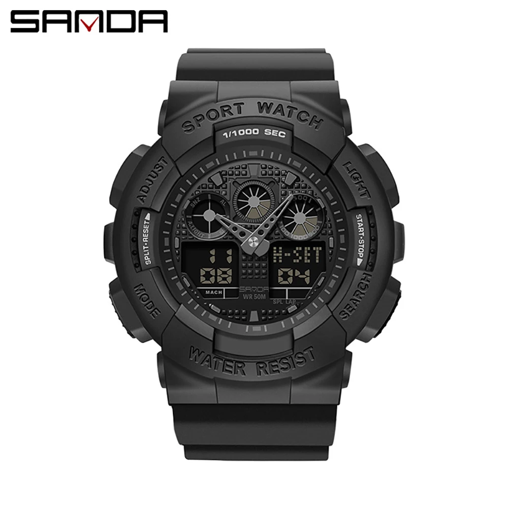 

SANDA Fashion Watch New Outdoor Sport Watch Multi-Function Digital Electronic Wristwatch 50M Personality Waterproof Men Watches