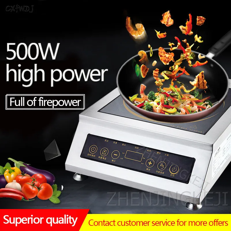 Commercial Induction Cooker 5000W High Power Induction Cooker Kitchen Cooking Appliance Restaurant Soup Plane Stove Good Quality