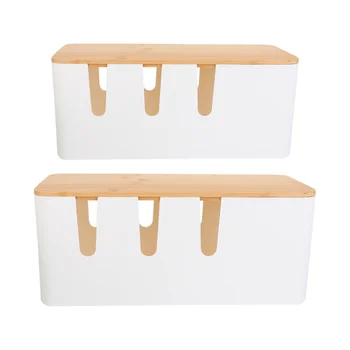 

2Pcs Wire Storage Boxes Simple Practical Socket Organizer Wire Container Charger Storagers for Home