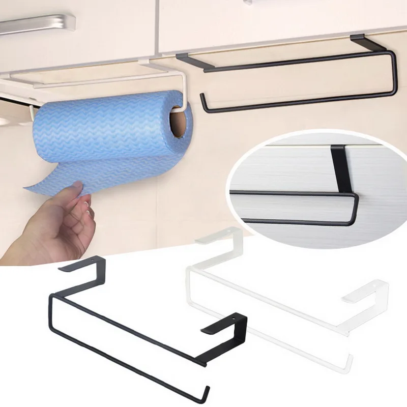 Rollo de cocina tipo gancho, soporte para papel de cocina, estante de almacenamiento, organizador de artículos diversos, almacenamiento para el hogar, armario de herramientas, estante de tejido para armario
