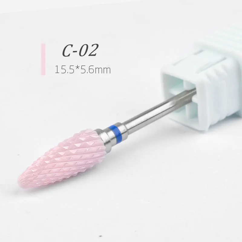 Розовый конус для ногтей наконечник керамическое сверло Электрический для удаления кутикул роторный для маникюра педикюра Шлифовальная головка инструмент для шлифования 1 шт