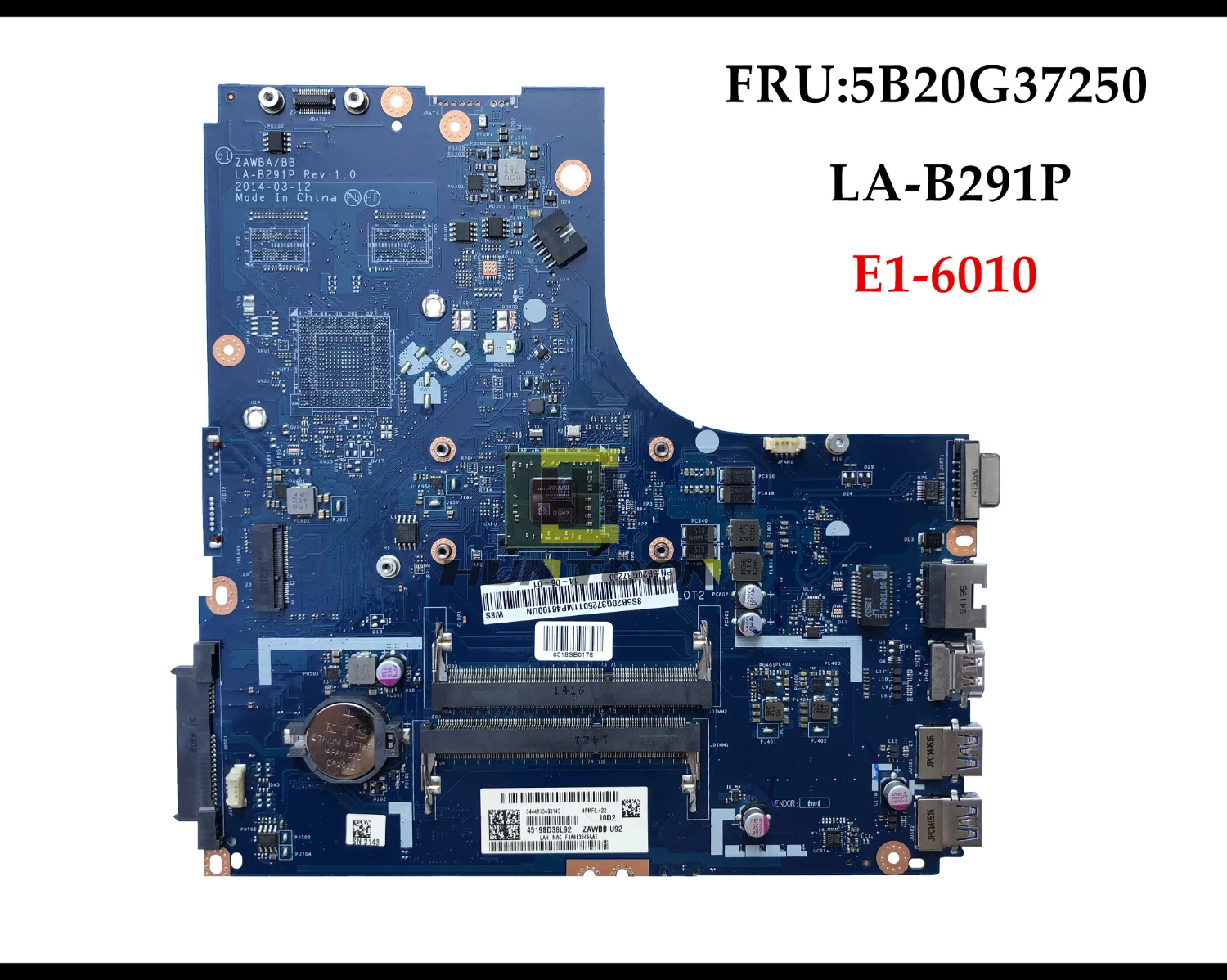 Оптовая продажа ZAWBB LA-B291P для Lenovo B50-45 материнская плата ноутбука FRU:5B20G37250 E1-6010 DDR3 100%