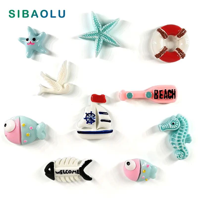 10pcs Sea Fish Ocean Resin fridge Magnets Cartoon Souvenir Refrigerators Magnetic Message Sticker Home Decor Kitchen Accessories | Дом и сад