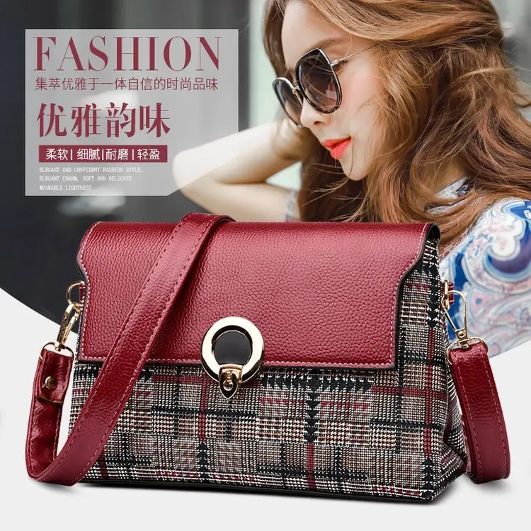 

New Style Plaid Single-shoulder Bag Elegant WOMEN'S Bag Manufacturers Wholesale Foreign Trade Export Cross Border for Amoy Suppl