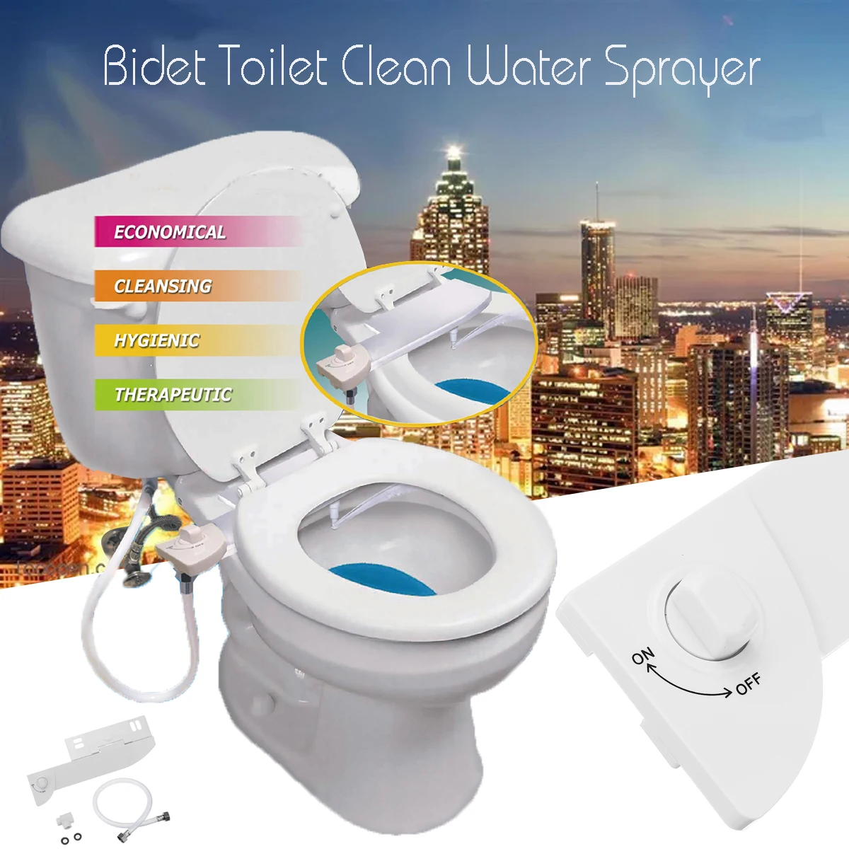 Baratos No eléctrico ASIENTO DE bidé DE ASEO agua de auto limpieza boquilla fresca agua bidet del rociador del mecánicos Accesorios para bidet