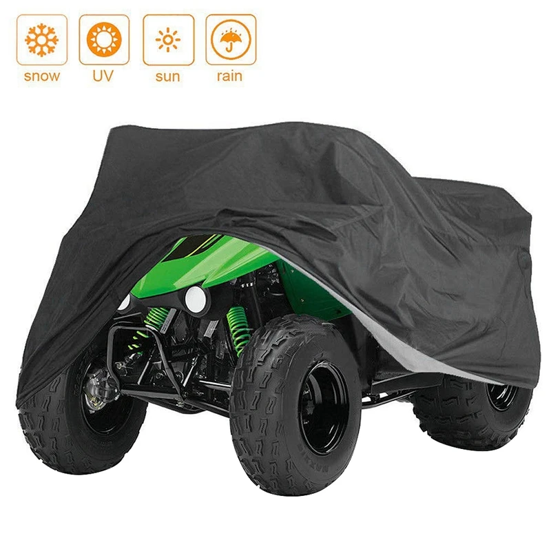 Водонепроницаемый ATV чехол Портативный защитный чехол мотоцикл большой сверхмощный черный защищает 4 колеса от снега дождя или солнца