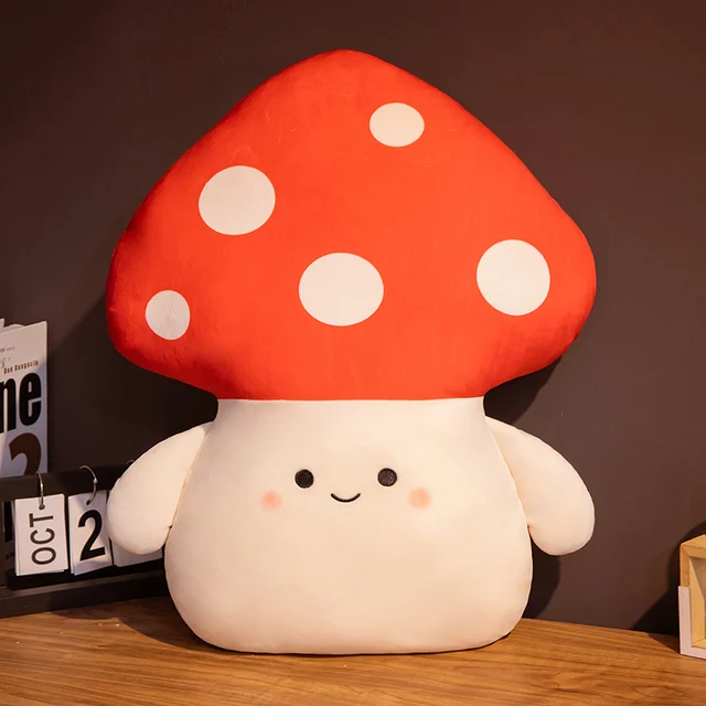 35-90cm Cute Mushroom Hand Warmer Plush Toys Stuffed Soft Cartoon Plants Doll Creative Long Pillow For Kids Girls Gifts Decor