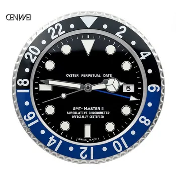 

Metal Watch Shape Wall Clock with Night Lights Calendar 3D Clock Dial Silent for Living Room Mute Wall Clocks Best Gift