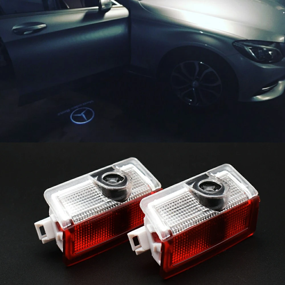 2X светодиодная подсветка дверей автомобиля для Mercedes Benz W205 W176 W246 W242 W212 S212 E A B C Class проектор лампа Добро пожаловать Свет автомобильные аксессуары