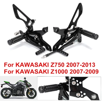 

Motorcycle Foot Pegs CNC Adjustable Rest Rearset Rear Set Footrest For KAWASAKI Z750 2007-2013 Z1000 2007-2009 Footrest Rearset