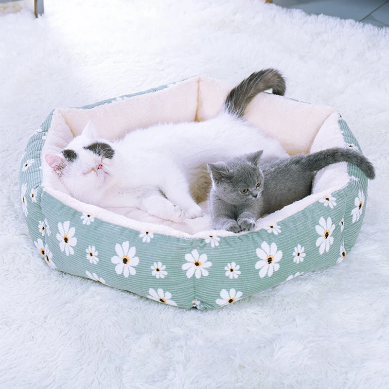 Dog Bed Warming Kennel Washable Mat Dog Comfortable Round Bed  Puppy Cushion Chihuahua Teddy Small Dog Bed House