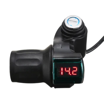 

2pcs E-bike Throttle Grip Handlebar with Key LED Digital Switch Handlebar Grips for Electric Scooter Bike 12V-99V