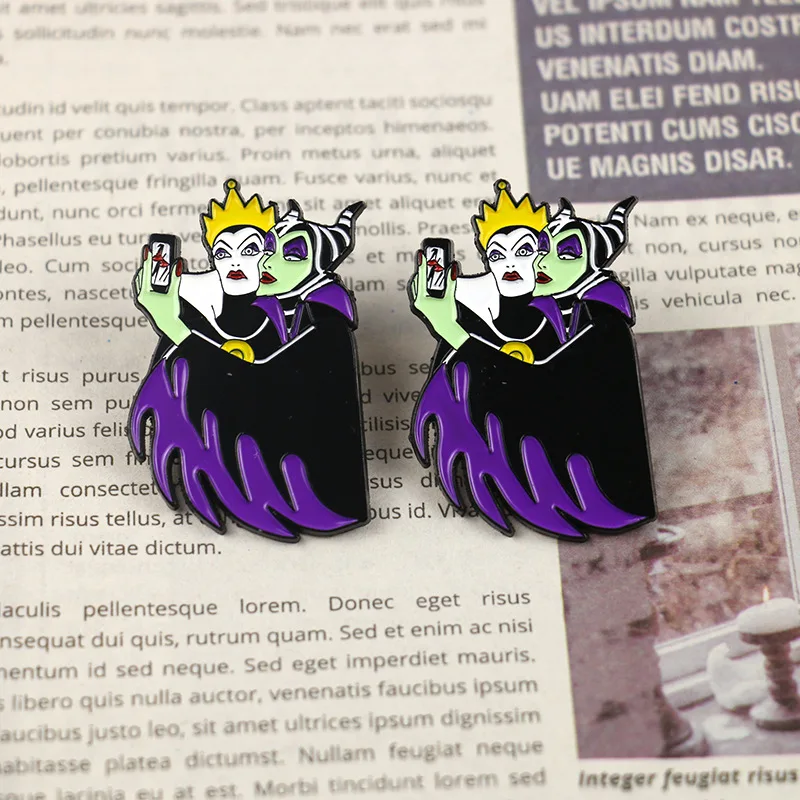 Maleficent Злодеи персонажи винтажная одежда булавки дети мужчины женщины веселый рюкзак Одежда diy эмаль броши значок Воротник Подарок