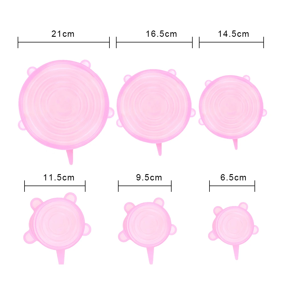 6 шт многоразовые силиконовые растягивающиеся крышки пищевая обертка миска крышка горшка консервантная пленка пластиковая упаковка