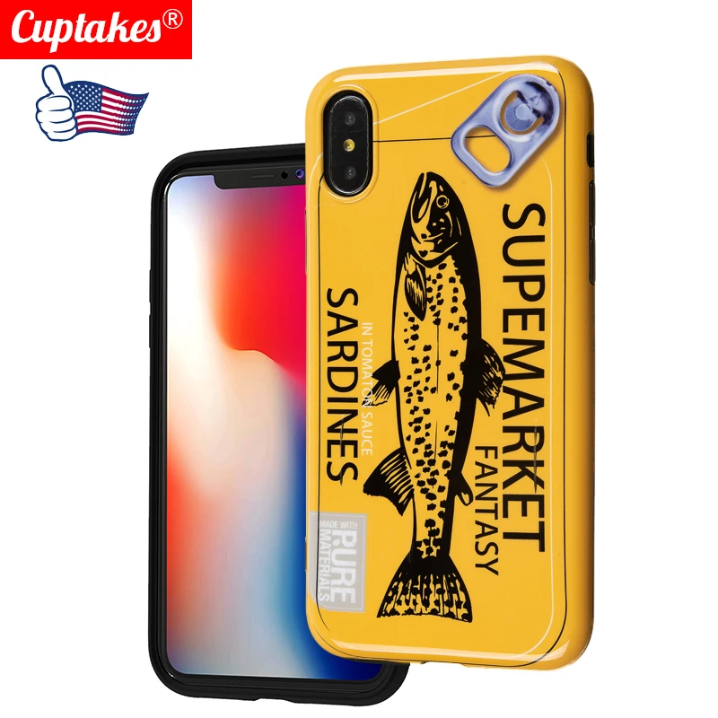 Phone Cases for iPhone 11 Pro Cover 6 6S 7 8 Plus XR X 10 XS Max IMD Soft Silicone Coque Cute Supermarket Fantasy Sardines Fish |