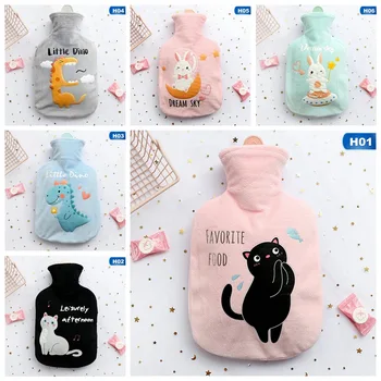 

Cartoon Printed Mini Hot Water Bottles Water Injection Explosion-proof Warm Heater Bag For Hand Feet Belly Warmer