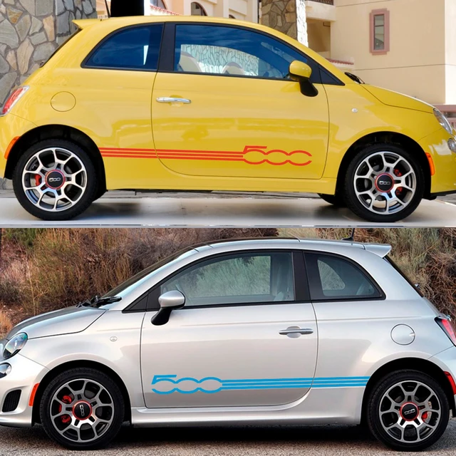 fiat 500 2021 Door & Waist Line Stripes Vinyl Decals - Pvc Car Stickers