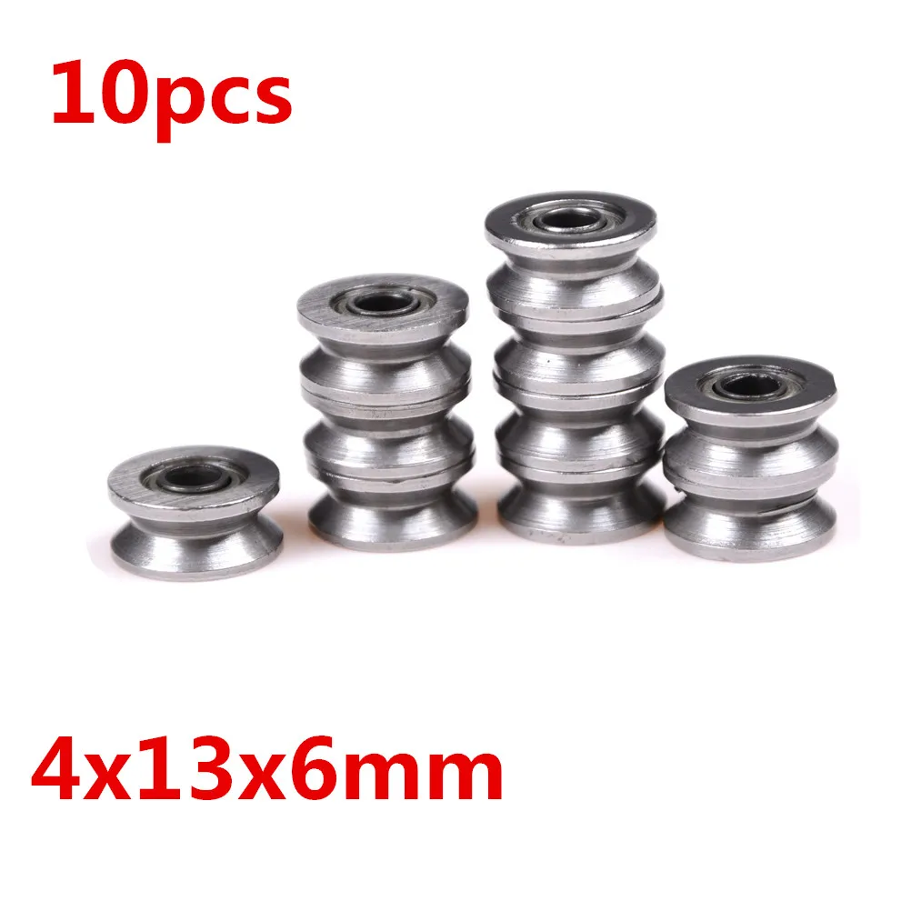 10pcs 4x13x6mm V624ZZ V Groove Roller Wheel Small Ball Bearings Pulley Wheels Bearing Wire Track Guide ball bearings