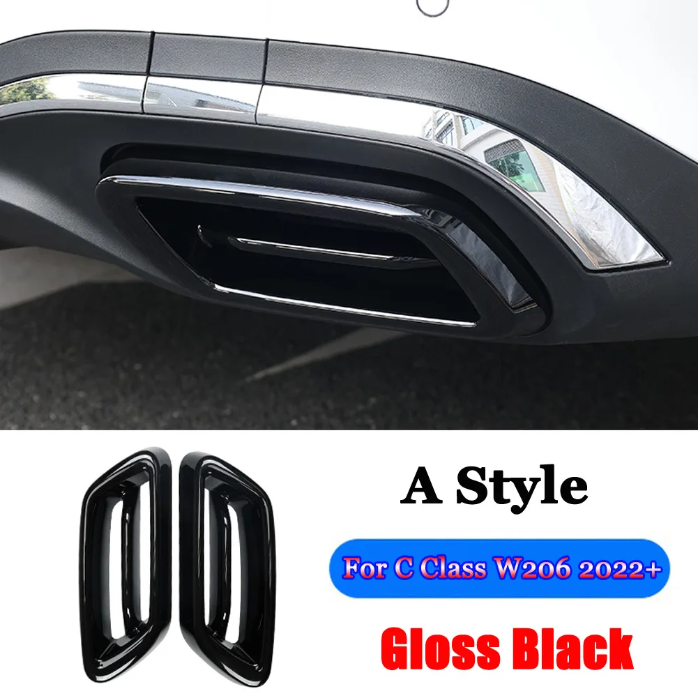 For Mercedes Benz C Class W206 C200 C220 C260 C300 2022+ ABS Car  Accessories Tail Throat Muffler Exhaust Pipe Tail Cover Trim - AliExpress