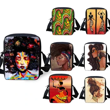 

Black Art Afro Lady Girls Messenger Bag Small African Girls Crossbody Bags Causal Students Mini Shoulder Handbag Travel Totes