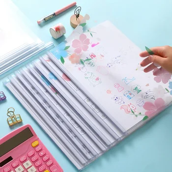 

12 Pcs A4 Rod Pumping Transparent File Bag Report Folder Book Paper Folder Stationery Folder School And Office Supplies