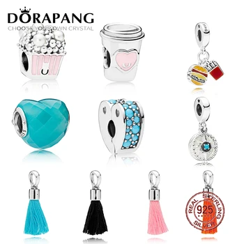 

NEW 2018 NEW 100% 925 Sterling Silver Tassel Hanging Charm Compass Rose Bead Fit Bracelets DIY Necklace factory wholesale