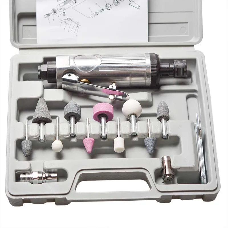 

16Pcs/Set 1/4 Inch Car Air Compressor 90psi Grinder Machine Tirel Rotary Stone Tool Kit High-speed Polishing Pneumatic Tools